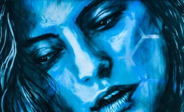 Photographie intitulée "Blue face" par Clc, Œuvre d'art originale, Photographie numérique