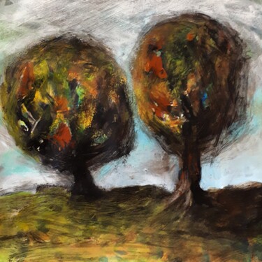 "Arbre mosaïque 1" Peinture intitulée ""Arbre mosaïque 1"" par Alain Tardieu, Œuvre d'art originale, Acrylique Monté sur Châssis en bois