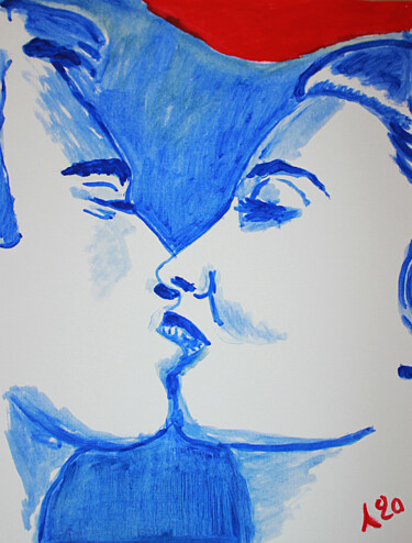 绘画 标题为“Kiss” 由Eddy Legrand, 原创艺术品, 油