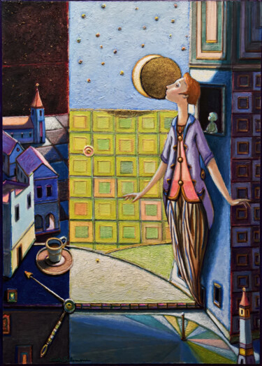 Pittura intitolato "AWAKENING" da Carlo Salomoni, Opera d'arte originale, Acrilico Montato su Pannello di legno