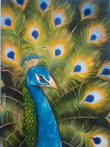"Pavão" başlıklı Tablo Juliana Calu tarafından, Orijinal sanat, Petrol
