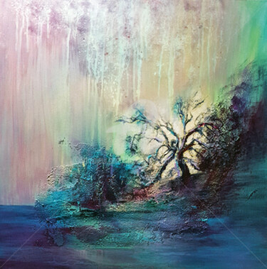 Painting titled "Vestiges" by Françoise Dugourd-Caput, Original Artwork, Acrylic Mounted on Wood Stretcher frame