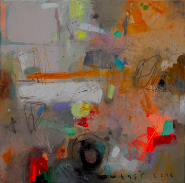 Painting titled "Jungle Art1" by Viktor Sheleg, Original Artwork, Oil Mounted on Wood Stretcher frame