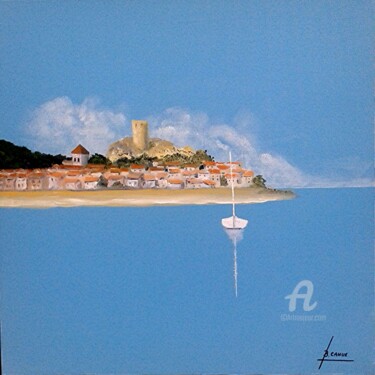 Peinture intitulée "Gruissan" par Bernard Cahue, Œuvre d'art originale, Huile
