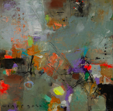 Painting titled "Jungle Art 2" by Viktor Sheleg, Original Artwork, Oil Mounted on Wood Stretcher frame