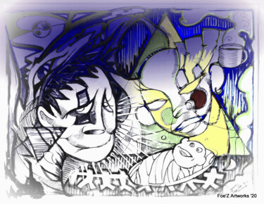 Digital Arts titled "" Brumes Bleues "" by Mr Foe'Z, Original Artwork, 2D Digital Work