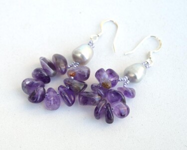 Design intitulée "Amethyst and silver…" par Irena Zelickman, Œuvre d'art originale, Bijoux