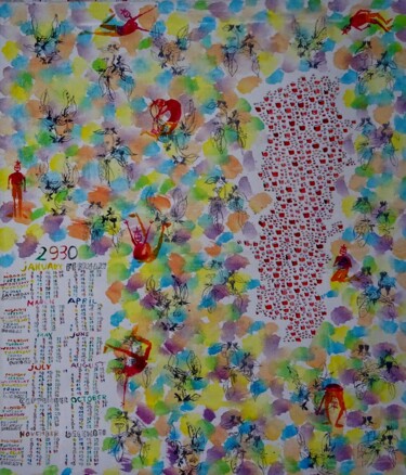Peinture intitulée "2930 Camerisier noi…" par Grégoire Koutsandréou, Œuvre d'art originale, Acrylique Monté sur Châssis en b…