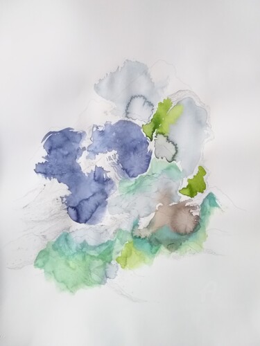 Peinture intitulée "Paysage Imperceptib…" par Hélène Mongin, Œuvre d'art originale, Encre
