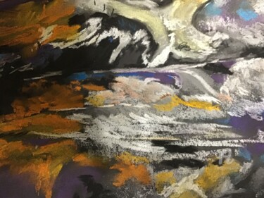 Zeichnungen mit dem Titel "Chaos" von Christel, Original-Kunstwerk, Pastell Auf Karton montiert