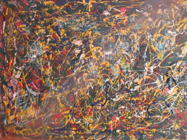 Pintura intitulada "Abstrata expression…" por Romeo Zanchett, Obras de arte originais, Tinta de esmalte