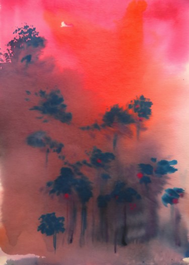 Peinture intitulée "Les disparus, folie…" par Clau Redier-Clément, Œuvre d'art originale, Encre