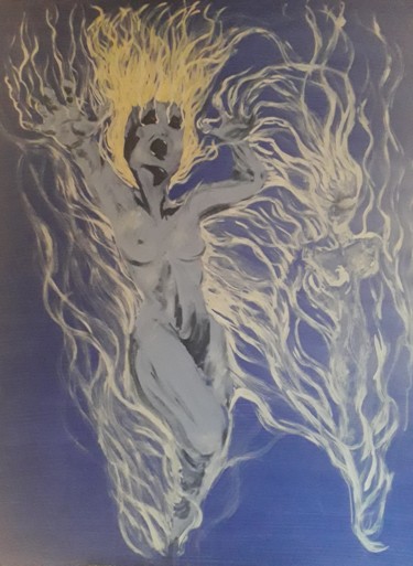 Peinture intitulée "cycle pervers" par Fabien Lheuillier, Œuvre d'art originale, Acrylique