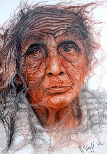 Drawing titled "senza titolo" by Roberto Orlandi, Original Artwork, Pencil