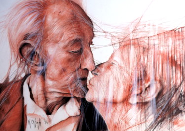 Drawing titled "il ricordo di un am…" by Roberto Orlandi, Original Artwork, Pencil