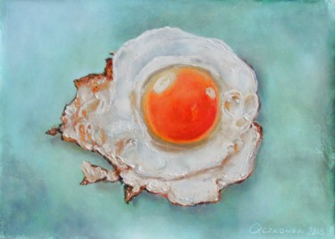 still life with egg Peinture intitulée "still life with egg" par Leszek Gaczkowski, Œuvre d'art originale, Huile