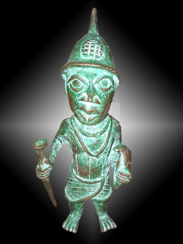 "statuette en bronze…" başlıklı Heykel Kebe tarafından, Orijinal sanat, Bronz