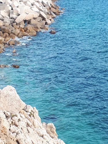 Photographie intitulée "Mer Bleue Quai Raub…" par Creasoize, Œuvre d'art originale, Photographie non manipulée