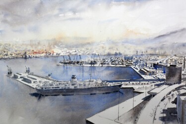 Izmir vista, Turkye 53x36cm 2020 Ζωγραφική με τίτλο "Izmir vista, Turkye…" από Nenad Kojić, Αυθεντικά έργα τέχνης, Ακουαρέλα