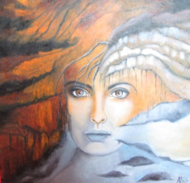 Peinture intitulée "In the cave" par Alix, Œuvre d'art originale, Huile