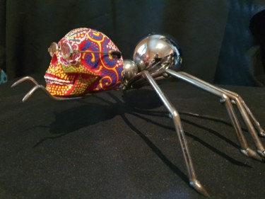 Sculpture intitulée "Araignée-banane" par D.S.A.Rt, Œuvre d'art originale, Métaux