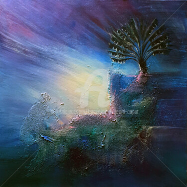 Painting titled "Le voyageur" by Françoise Dugourd-Caput, Original Artwork, Acrylic Mounted on Wood Stretcher frame