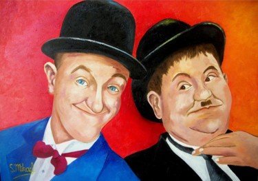 Painting titled "Tribute to Laurel a…" by Michael Aoun, Original Artwork, Oil