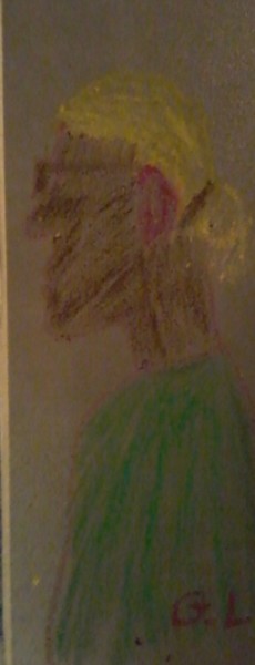 Drawing titled "lagerfeld" by Ludovic Grumel, Original Artwork, Conté