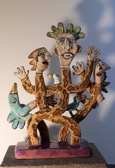 Skulptur mit dem Titel "La Forêt Vivante" von Jean Duranel, Original-Kunstwerk, Keramik