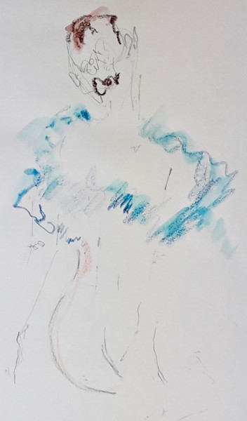 Dessin intitulée "Boa 2" par Catherine Claude, Œuvre d'art originale, Crayon