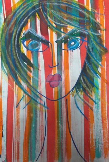 Drawing titled "la feministe" by Ty80, Original Artwork, Chalk