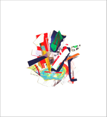 Collages titled "Collage flottant ab…" by Nathalie Cuvelier Abstraction(S), Original Artwork, Collages Mounted on Aluminium