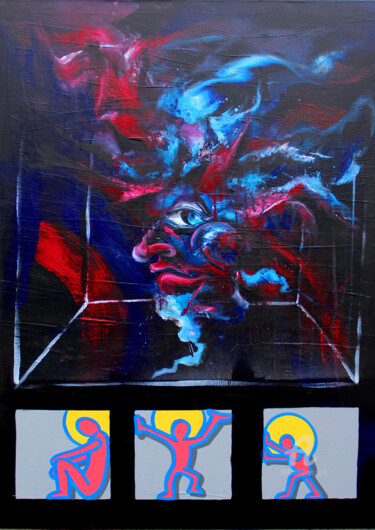 Schilderij getiteld "Escaped" door Art De Noé, Origineel Kunstwerk, Acryl