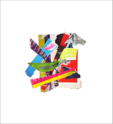 Collages titled "Collage flottant ab…" by Nathalie Cuvelier Abstraction(S), Original Artwork, Collages Mounted on Aluminium
