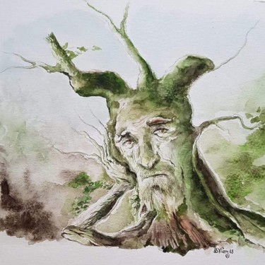 Painting titled "Mille ans ( #artist…" by Béatrice Viez, Original Artwork, Watercolor