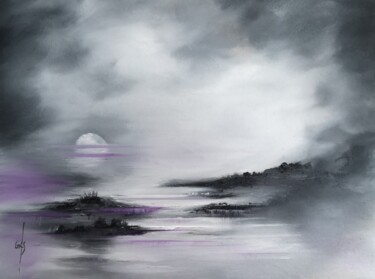 Peinture intitulée "Clair de Lune sur l…" par Gervaise Accart-Sanier (GAS), Œuvre d'art originale, Huile