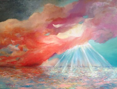 Peinture intitulée "Eclaircie" par Serge Mathiot, Œuvre d'art originale, Huile