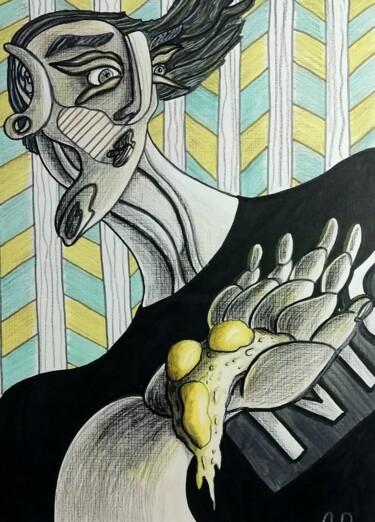 图画 标题为“Here is the breakfa…” 由Anna Reshetnikova, 原创艺术品, 铅笔