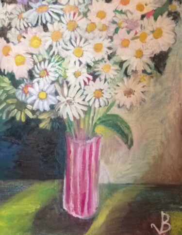 Peinture intitulée "Marguerites en folie" par Valérie Blum (Valery), Œuvre d'art originale, Acrylique Monté sur Châssis en b…