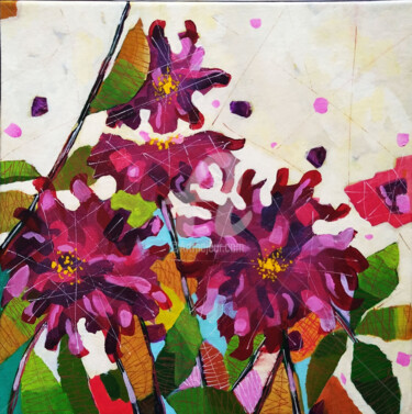 Peinture intitulée "Fleurs" par Dominique Marc, Œuvre d'art originale, Acrylique