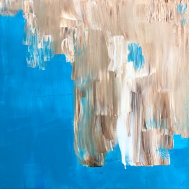 Painting titled "Cream #artistsuppor…" by Ludwika Pilat, Original Artwork, Acrylic Mounted on Wood Stretcher frame