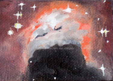 The cone nebula Painting titled "The cone nebula" by Luethi Alias Abdelghafar, Original Artwork, Oil Mounted on Wood Stretcher frame
