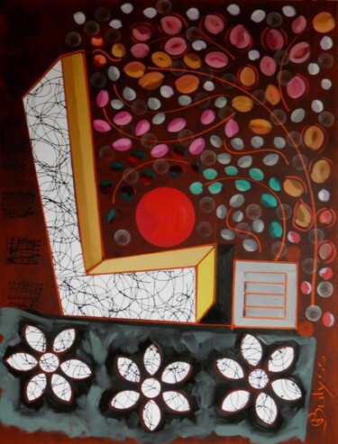 Peinture intitulée "Free "L" tower" par Marc Bulyss, Œuvre d'art originale, Huile Monté sur Châssis en bois