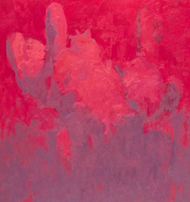 Painting titled "Cactus [magenta dre…" by Glib Franko, Original Artwork, Oil