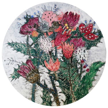 Painting titled "Wildflowers" by Glib Franko, Original Artwork, Oil