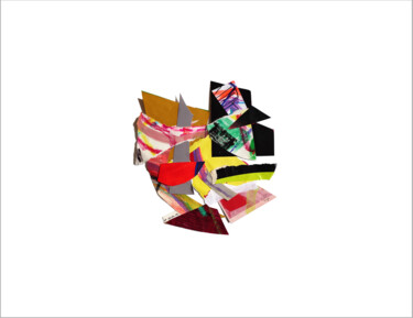 Collages titled "Collage flottant ab…" by Nathalie Cuvelier Abstraction(S), Original Artwork, Collages Mounted on Aluminium