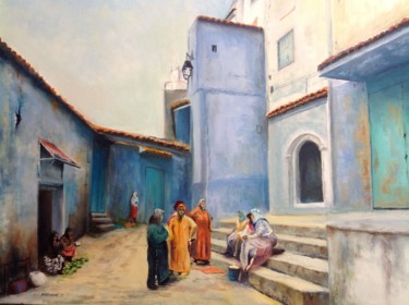 Schilderij getiteld "Chefchaouen" door Pierre Vastchenko, Origineel Kunstwerk, Olie