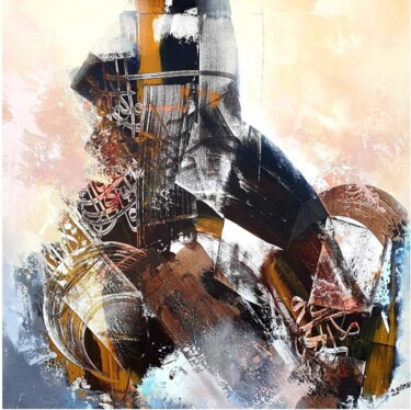 Peinture intitulée "DANCE OF LETTERS 2" par Abdelkader Kamal, Œuvre d'art originale, Acrylique Monté sur Châssis en bois
