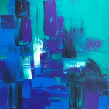 Painting titled "Dynamo" by Ludwika Pilat, Original Artwork, Acrylic Mounted on Wood Stretcher frame