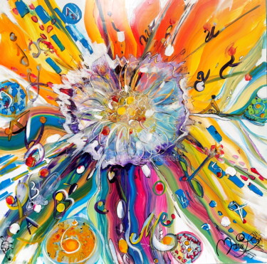 "Code de vie" Painting titled ""Code de vie"" by Marie Laplace, Original Artwork, Acrylic Mounted on Plexiglass